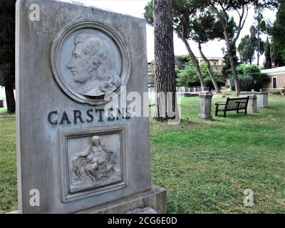 NICHT KATHOLISCHER FRIEDHOF, WO KÜNSTLER, SCHRIFTSTELLER, GELEHRTE, DICHTER UND DIPLOMATEN VON NICHT KATHOLISCHEN RELIGION IST BEGRABEN Stockfoto