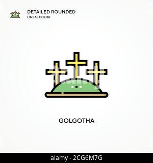 Golgatha-Vektorsymbol. Moderne Vektorgrafik Konzepte. Einfach zu bearbeiten und anzupassen. Stock Vektor