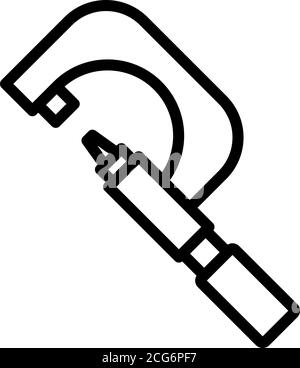 Symbol für Mikrometertechnik, Umrissstil Stock Vektor