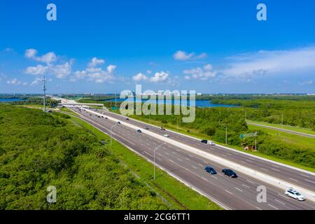 Luftaufnahme der Autobahn 275 Howard Frankland Bridge Stockfoto