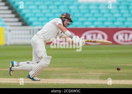 London, Großbritannien. 9 September 2020. Als Surrey auf Sussex am vierten Tag der Bob Willis Trophy Spiel im Oval zu nehmen. David Rowe/Alamy Live News Stockfoto