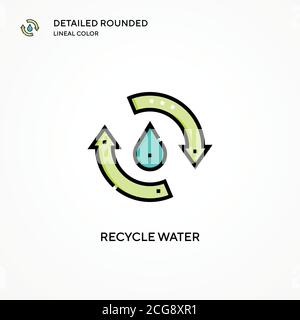 Vektorsymbol „Wasser recyceln“. Moderne Vektorgrafik Konzepte. Einfach zu bearbeiten und anzupassen. Stock Vektor