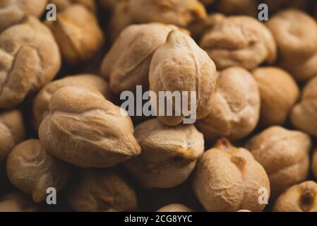 RAW Kichererbsen Makro Nahaufnahme Stockfoto