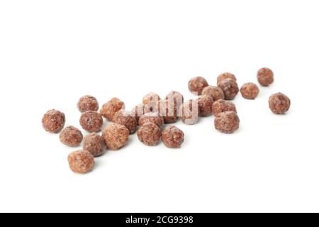 Schokolade Maiskugeln isoliert auf weißem Hintergrund Stockfoto