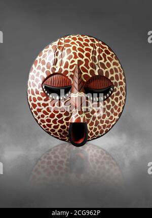 Afrikanische Tribal zeremonielle Löwenmaske, traditionelle hölzerne Stammesmaske. Stockfoto