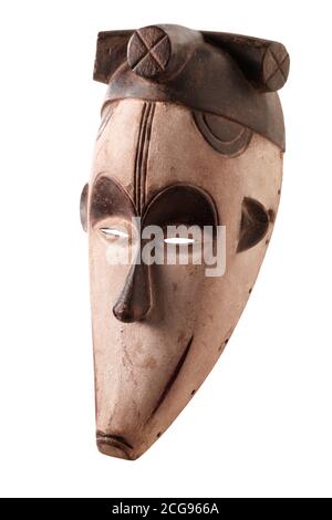 Afrikanische Tribal zeremonielle Affe Maske, traditionelle hölzerne Stammesmaske, ausgeschnitten Stockfoto
