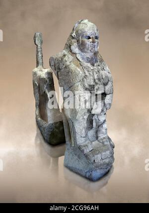 Hethiter-Sphinx-Skulptur eines der 4 Sphinx aus dem Sphinx-Tor von Hattusa, Neuhethitisches Königreich, 13. Jh. v. Chr. , Archäologisches Museum Bogazkale Stockfoto