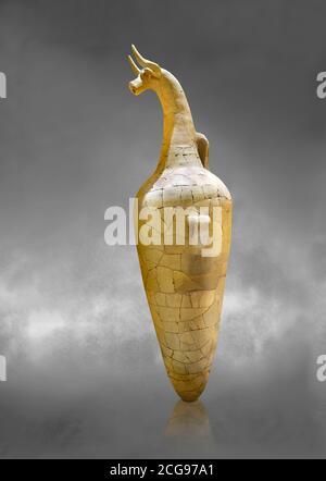 Massive Hethiten Stiere Kopf rituelle Vase aus Hattusa ausgegraben, wahrscheinlich zeigt die sorm gog, Hethite New Kingdom, 1400-1200 v. Chr. , Bogazkale archaeolog Stockfoto