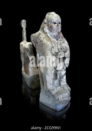 Hethiter-Sphinx-Skulptur eines der 4 Sphinx aus dem Sphinx-Tor von Hattusa, Neuhethitisches Königreich, 13. Jh. v. Chr. , Archäologisches Museum Bogazkale Stockfoto