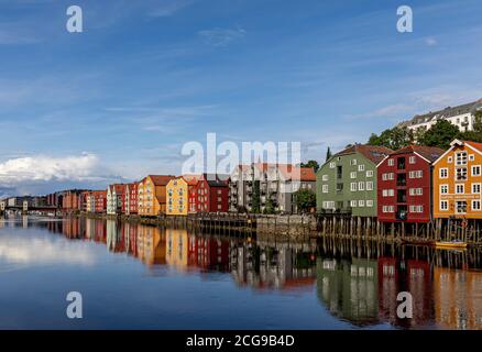 Der Trondheimer Kanal an einem Sommertag Stockfoto