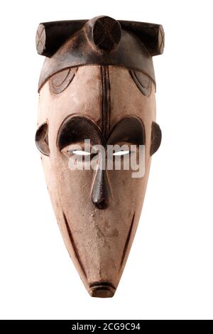 Afrikanische Tribal zeremonielle Affe Maske, traditionelle hölzerne Stammesmaske, ausgeschnitten Stockfoto