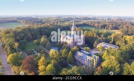 Luftaufnahme auf das Moyland Schloss in Deutschland Stockfoto