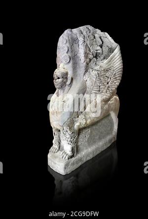 Hethiter-Sphinx-Skulptur eines der 4 Sphinx aus dem Sphinx-Tor von Hattusa, Neuhethitisches Königreich, 13. Jh. v. Chr. , Archäologisches Museum Bogazkale Stockfoto