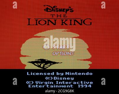 Disney's The Lion King - Nintendo Entertainment System - NES Videospiel – nur für redaktionelle Zwecke Stockfoto