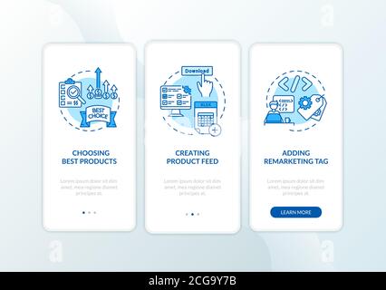 Unternehmensmarketing Onboarding Mobile App Seite Bildschirm mit Konzepten Stock Vektor