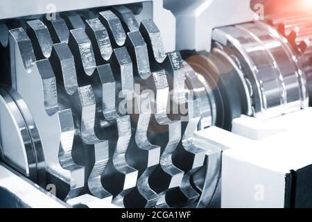 Mehrstufige Hochdruck vorbereitet pumpfor Pumpen von Wasser, Kraftstoff, Öl, Öl- oder chemische Produkte, closeup details Stockfoto