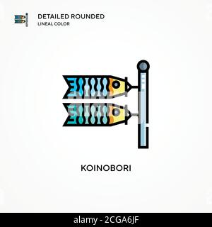 Koinobori-Vektorsymbol. Moderne Vektorgrafik Konzepte. Einfach zu bearbeiten und anzupassen. Stock Vektor