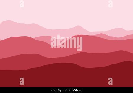 Berge im Dunst bei Sonnenuntergang - Vektor-Illustration Stock Vektor