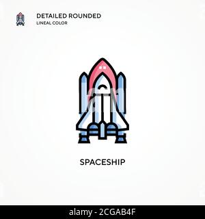 Raumschiff Vektor-Symbol. Moderne Vektorgrafik Konzepte. Einfach zu bearbeiten und anzupassen. Stock Vektor