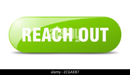 REACH out Taste. Abgerundetes Glas Zeichen. Aufkleber. Banner Stock Vektor