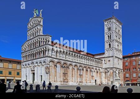 Lucca. San Michele in Foro. Stockfoto