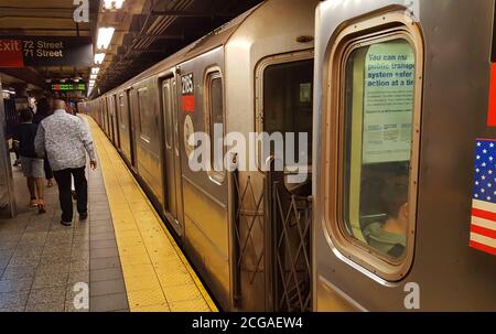 New York City U-Bahn-Autos, USA Stockfoto