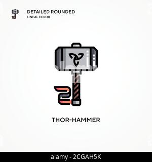 Thor-Hammer-Vektorsymbol. Moderne Vektorgrafik Konzepte. Einfach zu bearbeiten und anzupassen. Stock Vektor