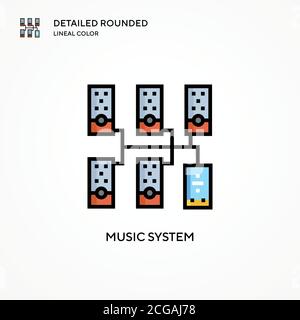 Vektorsymbol für das Musiksystem. Moderne Vektorgrafik Konzepte. Einfach zu bearbeiten und anzupassen. Stock Vektor