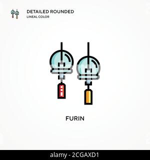 Furin-Vektor-Symbol. Moderne Vektorgrafik Konzepte. Einfach zu bearbeiten und anzupassen. Stock Vektor