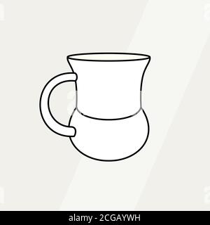 Teetasse einfache Form Vektor Illustration. Vektor Linie Illustration isoliert Tasse Logo Symbol Café Banner flayer Coffee Shop Stock Vektor