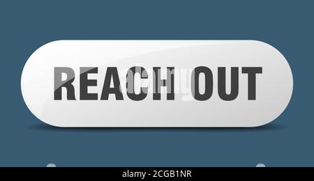 REACH out Taste. Abgerundetes Glas Zeichen. Aufkleber. Banner Stock Vektor