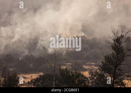 Waldbrände in der Nähe des Highway 62 in Eagle Point Oregon, 9. September 2020 Stockfoto