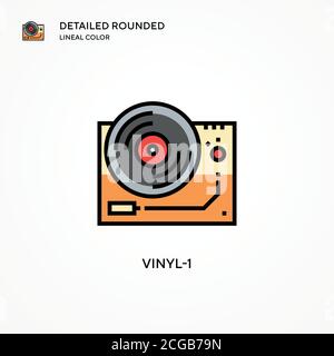 Vektorsymbol Vinyl-1. Moderne Vektorgrafik Konzepte. Einfach zu bearbeiten und anzupassen. Stock Vektor