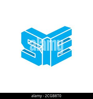 Buchstaben se 3d Buch Form Logo Stock Vektor