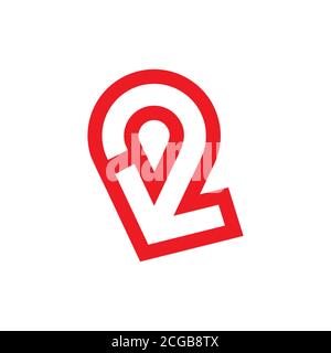 Kreis Pfeil Pin Position geometrische Linie Logo Vektor Stock Vektor