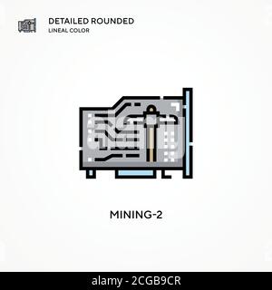 Mining-2 Vektorsymbol. Moderne Vektorgrafik Konzepte. Einfach zu bearbeiten und anzupassen. Stock Vektor