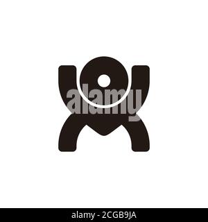 Buchstabe OX einfache geometrische Linie einzigartiges Design Logo Vektor Stock Vektor