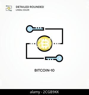 Bitcoin-10 Vektorsymbol. Moderne Vektorgrafik Konzepte. Einfach zu bearbeiten und anzupassen. Stock Vektor