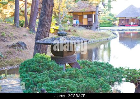 Oyakuen Heilpflanzengarten in Aizu Wakamatsu, Fukushima, Japan. Stockfoto