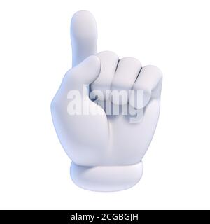 Cartoon Handset - Nummer 1 (ein) Fan Handschuh Mit Finger angehoben 3d-Rendering Stockfoto