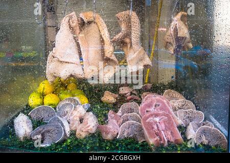 Schweinefleisch-Schnauze, traditionelle Suppen in Neapel Stockfoto