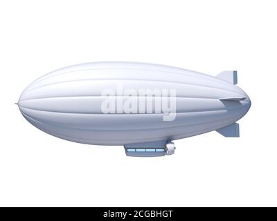 Weiß blank Zeppelin Luftschiff mit Kopierraum, 3d-Rendering Stockfoto