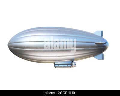 Zeppelin Luftschiff mit Kopierraum, 3d-Rendering Stockfoto