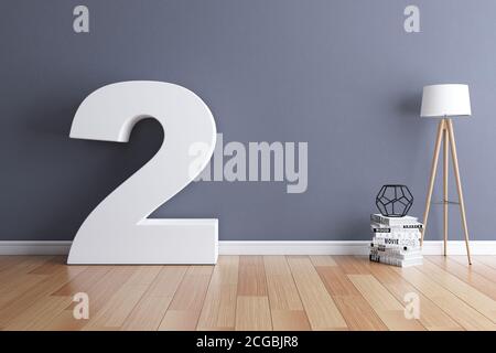 Modell Innenfont 3d-Rendering Nummer 2 Stockfoto