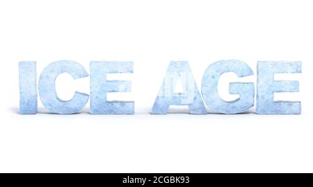 Eiszeit Buchstaben aus ICE 3d Rendering Stockfoto