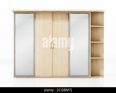 Hauseingang Schrank isoliert auf weißem Hintergrund. 3D-Illustration. Stockfoto