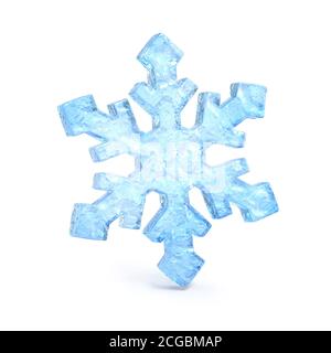 Snowflake isoliert auf weißem Hintergrund 3d-Rendering Stockfoto