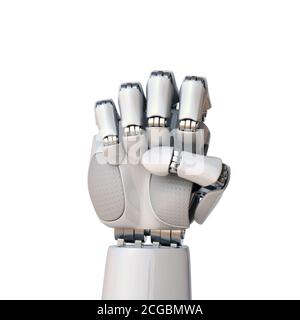 3D-Rendering mit Roboterfaust Stockfoto