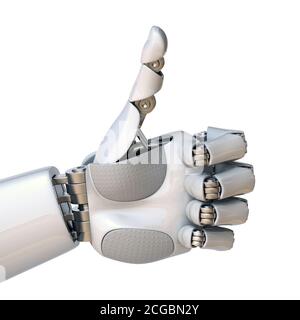 3D-Rendering mit der Hand des Roboters Stockfoto