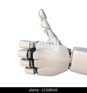 3D-Rendering mit der Hand des Roboters Stockfoto